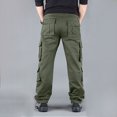 thumbnail image 4 of Tactical Cotton Long Trousers New Autumn Tactical Men Pants Straight Loose Button Pockets Cargo Pants Men's Jogging Pants Waterproof Wear-Resistant Outdoor Hiking Running Trousers, 4 of 4