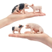 Toymany 8PCS Pig Figures Forest Animals Toy Figurines - Plastic Jungle Zoo Animal Figurines for Kids Boys Girls Age 3-5 6-12