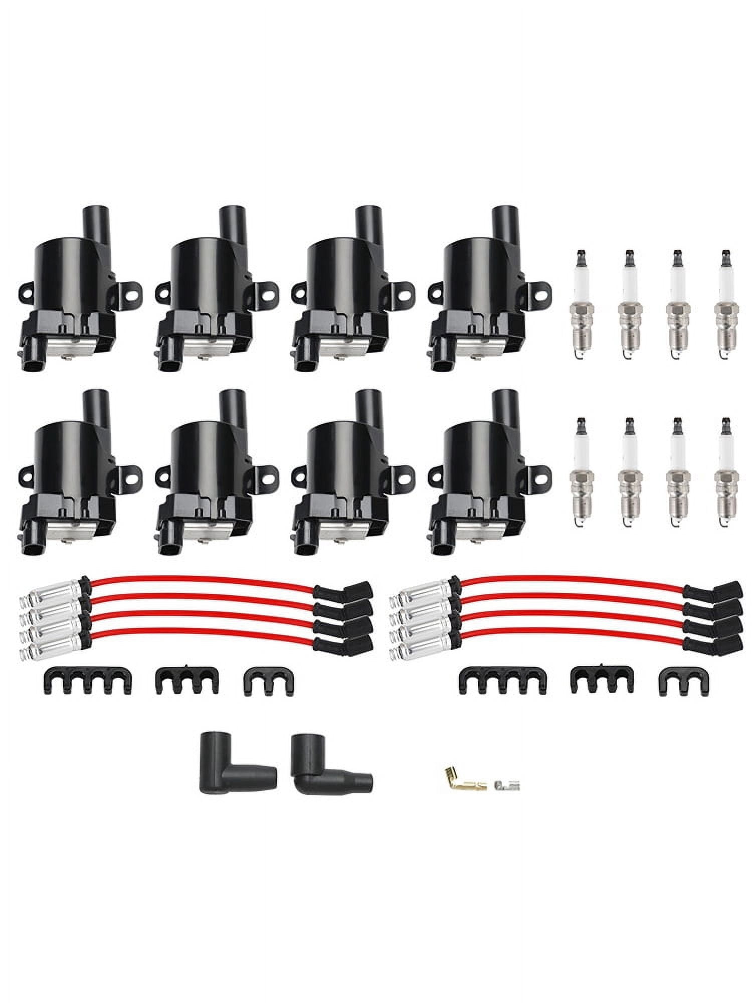 8Pcs Ignition Coil+Spark Plug+Wires Set UF262 For Chevy Silverado 1500 2500 GMC