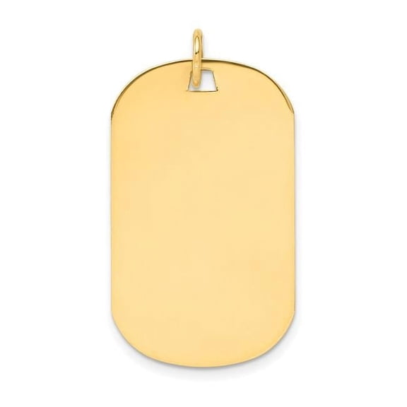 14k Plain .013 Gauge Engraveable 35x21mm Dog Tag Disc Charm XM558/13