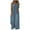 Light Blue, variant on Women Wide Leg Playsuit Palazzo Jumpsuit Sleeveless Summer Romper Beach Cover Up Resort Outfit with Cargo Pockets XL,White