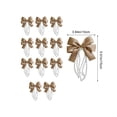 thumbnail image 3 of Hovilon Christmas Tree Bows 12 Pcs, Holiday Ornaments with Pearls & Tassels, Nylon Spandex Xmas Tree Decorations, Elegant Ribbon Pendants for Wedding Party Home Wall Window Festive Seasonal Decor, 3 of 6