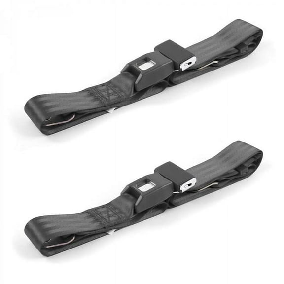 SafeTboy 659671 Standard 2 Point Charcoal Lap Bucket Seat Belt Kit for 1946-1961 Desoto - 2 Belts