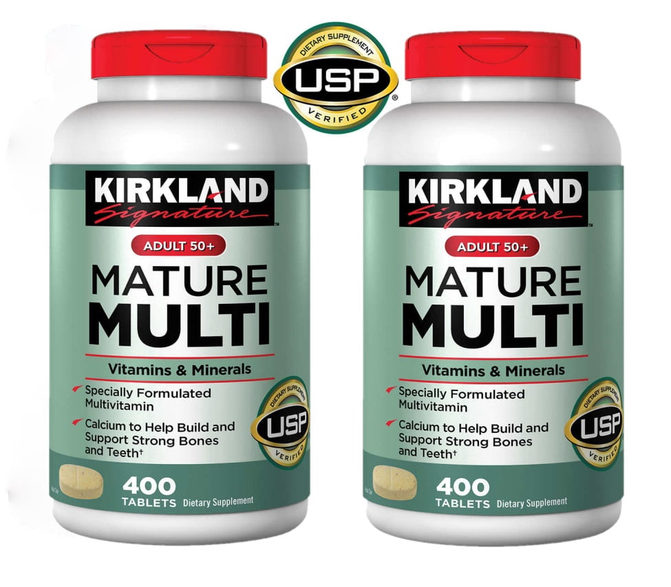 2 Pack | Kirkland Signature Adult 50 Mature Multi Vitamins & Minerals, 400 Tablets