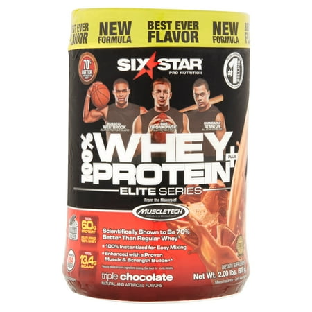 Six Star Elite Series Whey Protein Powder 39 grams of Protein Triple Chocolate, 2.0 lbs