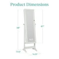 thumbnail image 7 of Best Choice Products Jewelry Armoire Cabinet, Full Length Mirror w/ Velvet Storage Interior, Lock - Chalk White, 7 of 7