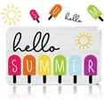 thumbnail image 1 of Hello Summer with Popsicles Sign Wooden Hello Summer Sign Block Decor Rustic Hello Summer Wooden Sign for Tiered Tray Decor Home Indoor and Outdoor, 5.5 x 3.3 Inch, 1 of 7