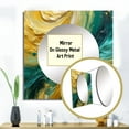 thumbnail image 3 of Designart "Gilded Turquoise Billows Abstract IV" Abstract Shapes Square Mirror For Wall Decor - Large Gold Square Mirror Printed Wall Decor - Transitional Square Living Room Mirror, 3 of 5
