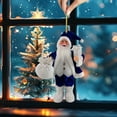 thumbnail image 6 of Christmas Santa Figurines, Standing Claus Doll with Gift Bag, Xmas Desktop Decor for New Year Holiday, Blue, 6 of 6
