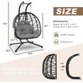 thumbnail image 6 of PNKKODW Double Egg Swing Chair for 2 Person with Stand, UV Resistant Cushion, for Indoor/Outdoor Patio - Black, 6 of 7