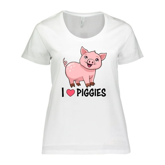 Inktastic I Love Piggies- Cute Pig Women's Plus Size T-Shirt