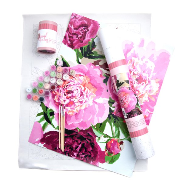 Kit de pintura por números Pink Picasso Magic Magenta Floral
