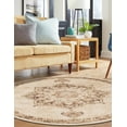 thumbnail image 5 of Unique Loom Utopia Collection Area Rug - Helios (8' Round Beige/Brown), 5 of 7