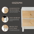 thumbnail image 4 of COZAYH 2-Drawer Farmhouse Bedroom Nightstand with Rustic Wood Ring Pattern, White, 4 of 11
