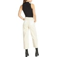 thumbnail image 2 of Vigoss Womens Jett Two Toned Raw Hem Cropped Jeans Ivory 27, 2 of 2