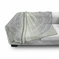 thumbnail image 3 of Grey and White Soft Flannel Fleece Throw Blanket, Medallion Pattern Round Shape Mandala Hippie Ombre Retro Culture Design, Cozy Plush for Indoor and Outdoor Use, 70" x 90", Grey White, by Ambesonne, 3 of 6
