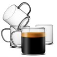 thumbnail image 1 of Juego de tazas de café LUXU Simple Glass, 420 ml (14 oz), transparente x4, 1 of 9