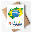 thumbnail image 1 of Brazil Flag Culture Element Map Wedding Cards Congratulations Greeting Envelopes, 1 of 3