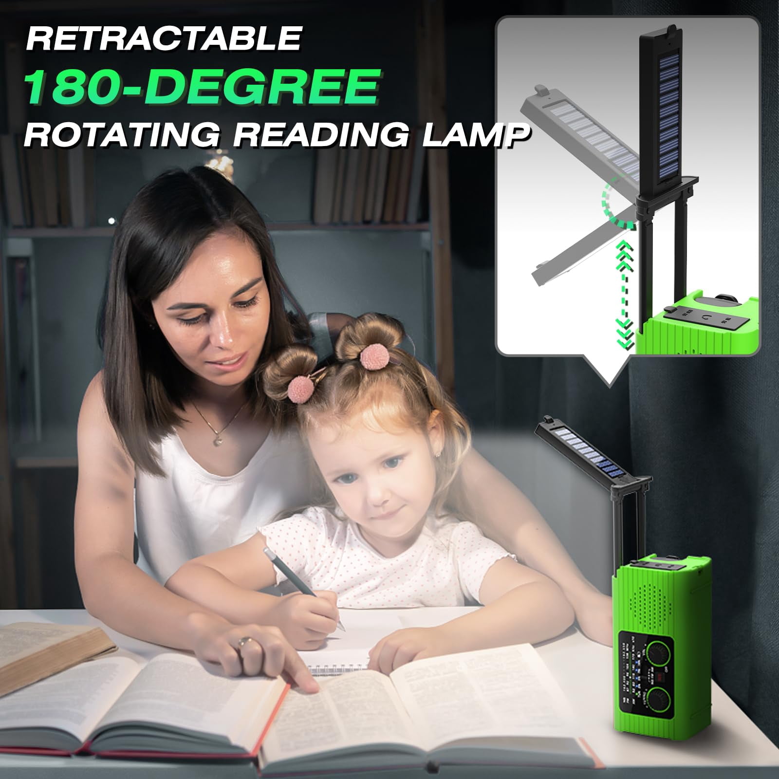 Radios For Emergency  Multifunction Solar Hand Crank Noaa Weather Am/fm Radio 4000mah With Usb Charged Reading Lamp Flashlight Sos Alarm Headphone Jack Camping Emergencies