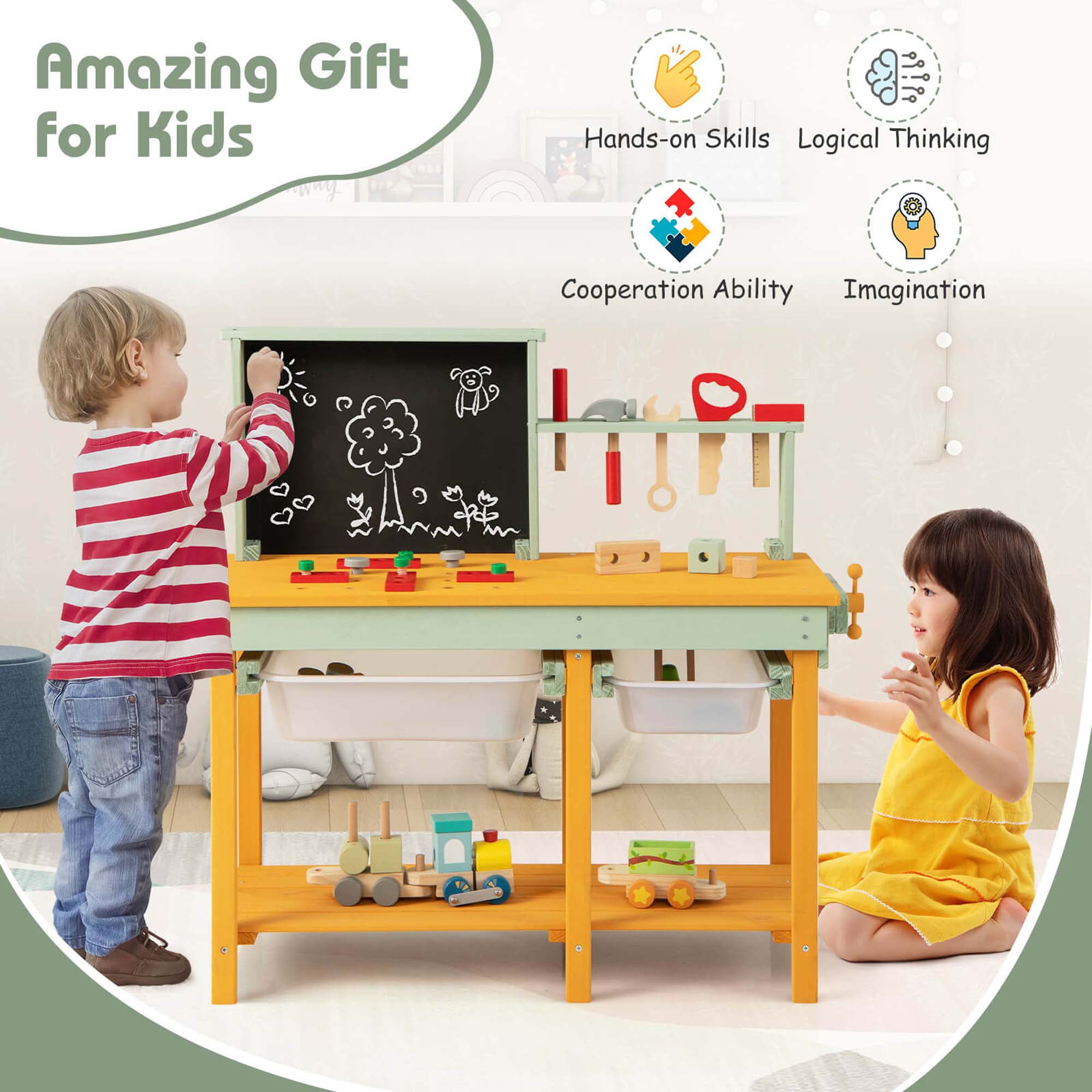 Childrens wooden tool bench sale