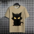 thumbnail image 3 of T-Shirt Drôle pour Hommes, Imprimé Chat Animal Mignon, Manches Courtes, Mode, Col Rond, Respirant, Été, Grande Taille, 3 of 5