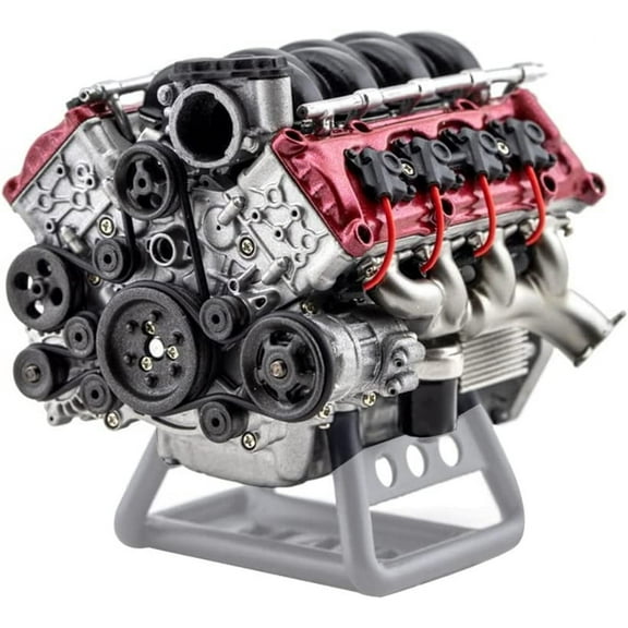 V8 Engine Model Kit That Works, MAD 3D Printing V8 Engine for AX90104 SCX10Ⅱ Capra VS4-10 Pro/Ultra Model Car, Simulation Dynamic V8 That Runs for Adults to Build