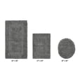thumbnail image 2 of Better Trends 3 Piece Bath Rugs Set 100% Cotton Soft Water Absorbent Reversible Machine Washable Lid Cover, U-Shape Toilet Rug for Bathroom Floor Decor Seat Cover Gray Lux Collection, 2 of 4