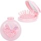 thumbnail image 1 of wonima44 , 2 Pack Bling Heat Folding Travel Pocket Hair Brush with Mirror Portable Cute Massage Comb Mini Compact Pink, 1 of 1
