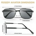 thumbnail image 6 of FEISEDY Retro Square Aviator Sunglasses for Men Women Vintage 70s Pilot Shades Classic Metal Frame B2845, 6 of 14