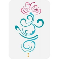 Breathe Sanskrit Symbol Painting Stencil 8.3x11.7inch Large Flowers Pattern Drawing Template Plastic PET Sanskrit Symbol Stencil for Painting Symbol Theme Template for DIY Crafts