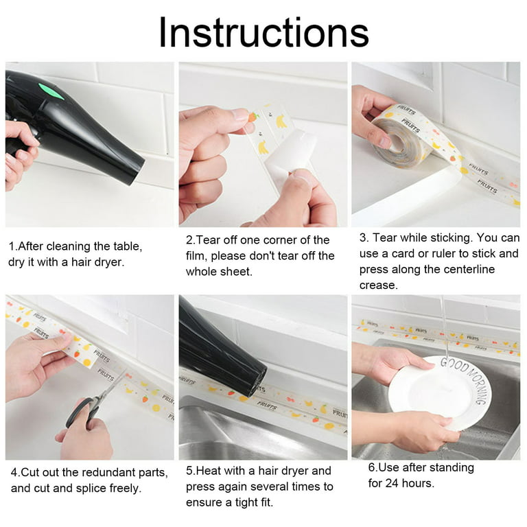 Fixmend Caulk Tape, 1 Roll Self Adhesive Caulk Strip Waterproof, Caulking  Sealant Tape for Kitchen, Countertop, Bathroom, Sink, Shower, Bathtub