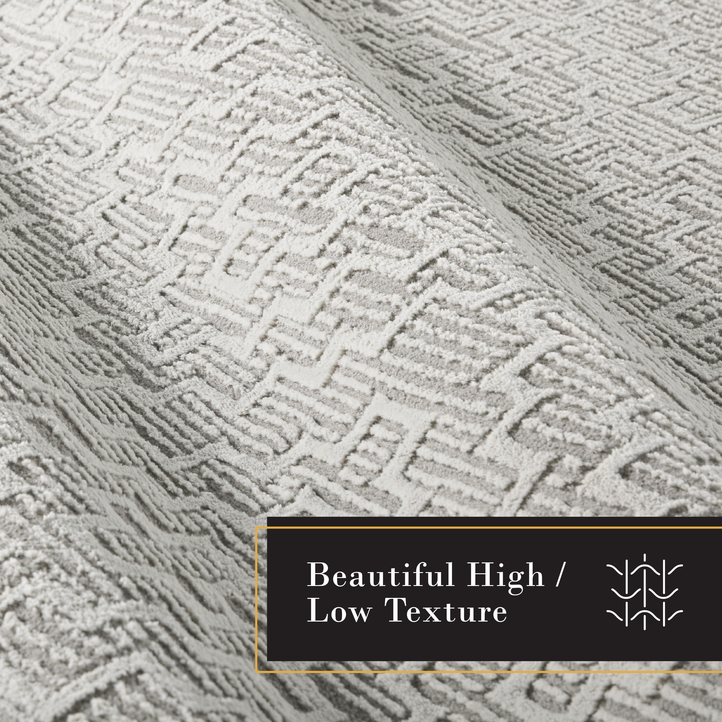 TOWN & COUNTRY LUXE Tretta Modern Geo Area Rug with Plush High-Low Texture, Grey, 6'6"x9'6"