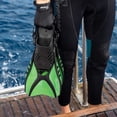 thumbnail image 2 of Seavenger Advanced Snorkeling Set with Panoramic Mask, Trek Fins, Dry Top Snorkel & Gear Bag (Black Silicone/Green, Medium), 2 of 3