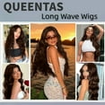 thumbnail image 6 of QUEENTAS 24" Brown Wigs for Women V Part Curly Red Brown Wigs Synthetic Water Wave Wigs Long Wavy Wig, 6 of 8