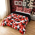 thumbnail image 3 of Manfei Abstract Camouflage Queen Comforter Set, Countryside Camo Comforter Sets Queen, Crimson Red, Black Reversible, 3 Pieces, 1 Comforter and 2 Pillowcases, 3 of 7