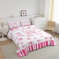 thumbnail image 3 of Erosebridal Princess Bow Comforter Sets Queen Size, Initial R Letter Comforters & Duvets, Pink Heart Decor, Lightweight 3 Pieces, 3 of 8