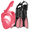 pink, variant on Gintenco Snorkel Set for Kid, Full Face Snorkel Mask & Adjustable Swim Fins, Panoramic View Dry Top Green