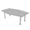 Fog Gray w/Silver Base no Electric, variant on 6' Hexagon Irregular Shaped Powered Conference Table Silver Post Legs