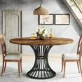 thumbnail image 4 of Tribesigns 47.24 Inches Round Dining Table with Metal Base, Black, 4 of 7