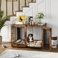 thumbnail image 5 of 42" Dog Crate Furniture with Cushion,Wooden Kennel Table with Double Doors,Indoor Dog House, Doghouse with Pull-Out Tray,Multi-Purpose Pet Kennel and Stylish End Table,Space-Saving Design, 5 of 9