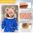 thumbnail image 3 of Kids Winter Pompom Hat Knitted Ski Beanie Hat Double Pom Beanie Cap for Girls Boys, for 1-3 Years Old, 3 of 6
