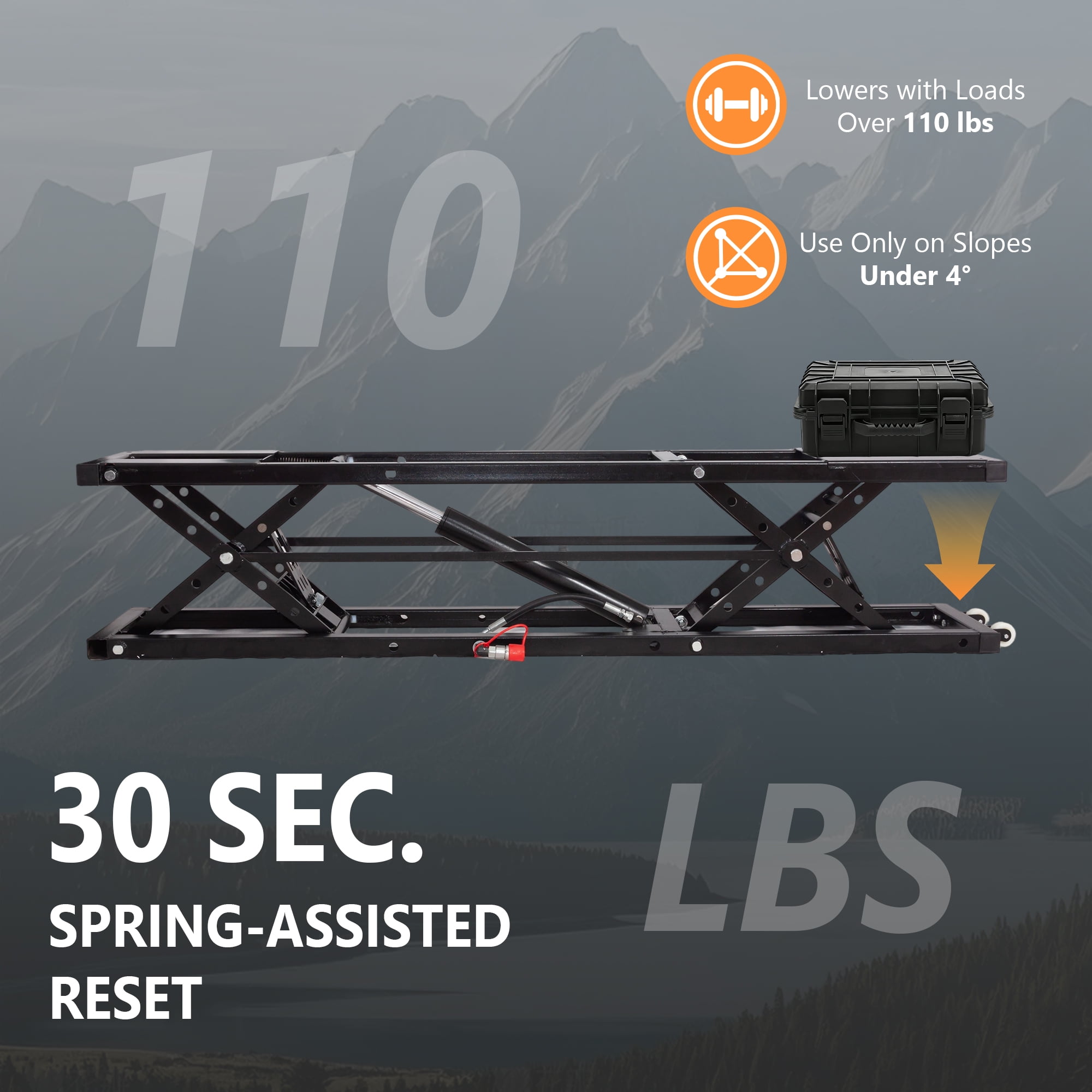 LZBEITEM Portable Car Lift 7000 LBS  26.8" Max. Height, 2-Pack Heavy-Duty Carbon Steel Truck Lift with 120V Power Unit, Automatic Car Lift Jack for Home Garage