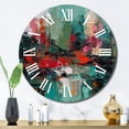 thumbnail image 3 of Designart "Textures of the Mind in Red and Green II" Abstract Oversized Wall Clock, 3 of 5