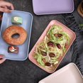 thumbnail image 4 of Queroig Serving Plate Food Grade Stackable Plastic Nordic Style Table Snack Serving Plate Dessert Tray Home Supplies, 4 of 7