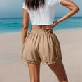 thumbnail image 4 of Byworldtasic Womens Shorts Womens Y2K High Waisted Linen Dressy Casual Pleated Wide Leg Summer Shorts with Elastic Waist, 4 of 7