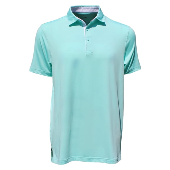 Head Sportswear Men's Solid Performance Polo Golf Shirt, Small Ocean/White -