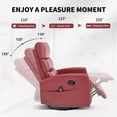 thumbnail image 6 of CQSXDA Cozy Heat Massage Manual Recliner Chair with Rocker and Swivel in Elegant Fabric Ideal for Your Living Room Comfort，Red, 6 of 14