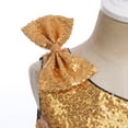 thumbnail image 5 of IBTOM CASTLE Kids Girls Bowknot Sequin Tulle Party Dress One-Shoulder Wedding Bridesmaid Flower Girl Dresses Pageant Formal Prom Ball Gown 6-7 Years Gold, 5 of 8