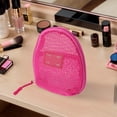 thumbnail image 5 of Unique Bargains 1 Pc Mesh Hand-held Sundries Makeup Bag Polyester Rose Red 4.92in, 5 of 6