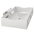 thumbnail image 2 of Organizador de gabinete extraíble de acero al carbono, cajón deslizable, estante de almacenamiento para despensa, estante para fregadero para cocina, baño, blanco L, 2 of 15